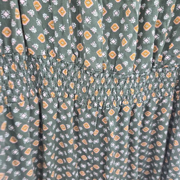 A.U.W. Green Geometric Shapes Tie Sleeve Pockets Jumpsuit 3x - Picture 12 of 15